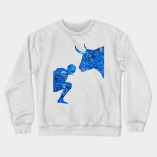 Bullfighter blue art Crewneck Sweatshirt